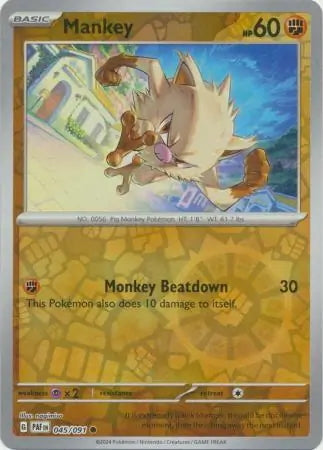 Paldean Fates Mankey #45/91 reverse holo
